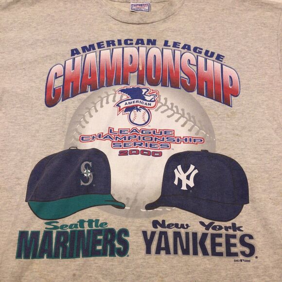 Vintage 2000 American League Championship Mariners Yankees Shirt XL Baseball MLB - Picture 3 of 9